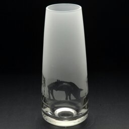 Rackhams Pig Glass Bud Vase - Hand Etched/Engraved Gift - thumbnail 3