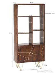 Rackhams Multi shelf bookcase with Doors Bishop Dark Mango - Wood - 1 - 80CM X 35CM X 180CM  (LXDXH) - thumbnail 4