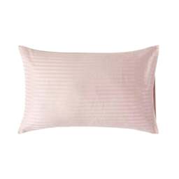 Rackhams Silky 330 TC Egyptian Cotton Satin Stripe Housewife Pillowcase, Standard Size - Dusky Pink Violet - thumbnail 1