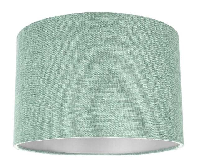 Rackhams Contemporary and Sleek Mint Plain Linen Fabric Drum Lamp Shade 60w Maximum - image 1