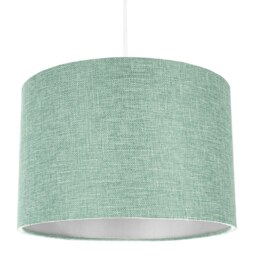 Rackhams Contemporary and Sleek Mint Plain Linen Fabric Drum Lamp Shade 60w Maximum - thumbnail 2