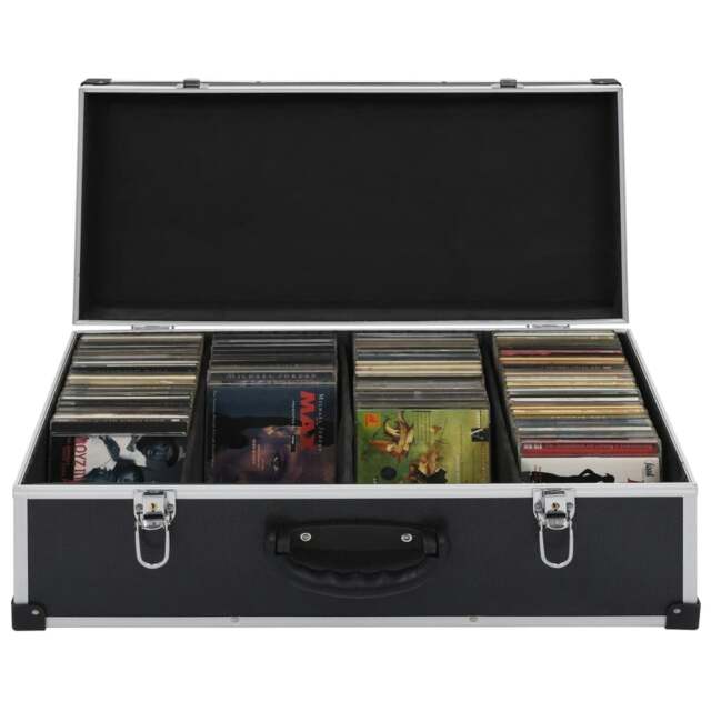 Rackhams CD Case for 80 CDs Aluminium ABS Black