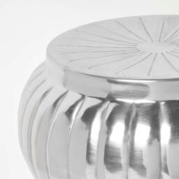 Rackhams Elegant Designer Solid Metal Silver Footstool, MOROCCAN 43 cm High - thumbnail 5