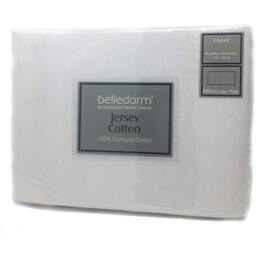 Rackhams Jersey Cotton Contour Pillowcase (Pair) - White - L - White - 100% Combed Cotton - thumbnail 1