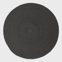 Rackhams Grey and Black Handmade Woven Spiral Braided Rug - 120 cm Round - thumbnail 3