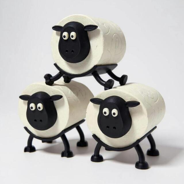 Rackhams Baa-rilliant Black Sheep Fun Toilet Roll Holder - Pack of 3 Sheep - image 1