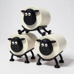 Rackhams Baa-rilliant Black Sheep Fun Toilet Roll Holder - Pack of 3 Sheep