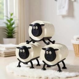 Rackhams Baa-rilliant Black Sheep Fun Toilet Roll Holder - Pack of 3 Sheep - thumbnail 2