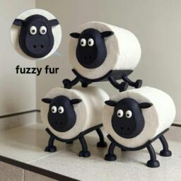 Rackhams Baa-rilliant Black Sheep Fun Toilet Roll Holder - Pack of 3 Sheep - thumbnail 3