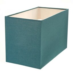 Rackhams Contemporary and Stylish Vivid Teal Linen Fabric Rectangular Lamp Shade - thumbnail 2