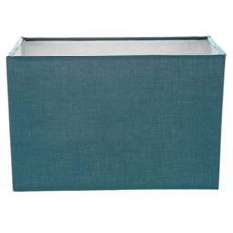 Rackhams Contemporary and Stylish Vivid Teal Linen Fabric Rectangular Lamp Shade - thumbnail 1