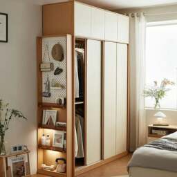 Rackhams Soriano Sliding Door Wardrobe, Wood - 158cm - NO Top Cabinet Or Side Cabinet - thumbnail 3