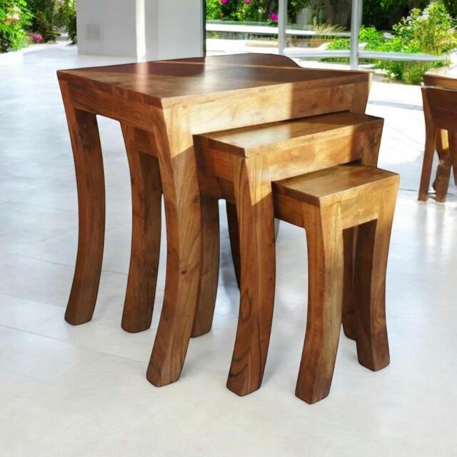 Rackhams Acacia Home 50CM SET OF 3 NEST OF TABLES