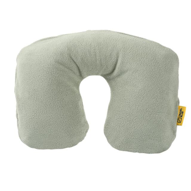 Rackhams Fleecy Inflatable Travel Neck Pillow - Extra Thick Fleece Cover - image 1