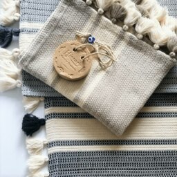 Rackhams Concept Cotton Mat with Tassels - Beige on Natural - thumbnail 2