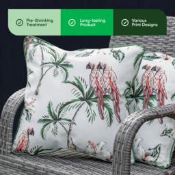 Rackhams Pair of Outdoor Scatter Cushions – Pink Parrot Design - thumbnail 4