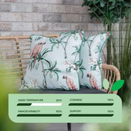 Rackhams Pair of Outdoor Scatter Cushions – Pink Parrot Design - thumbnail 3