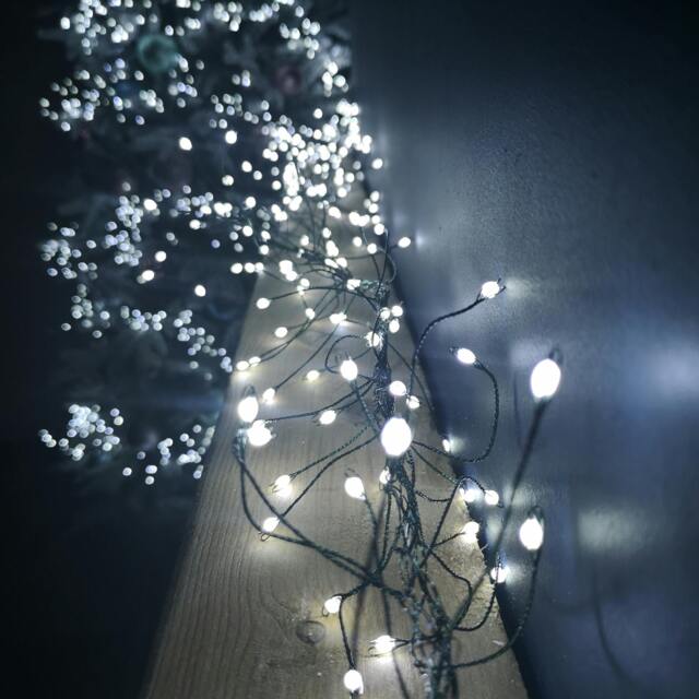 Rackhams 5.4m White LEDs Green Garland Wire Light Christmas Decoration with Timer - image 1
