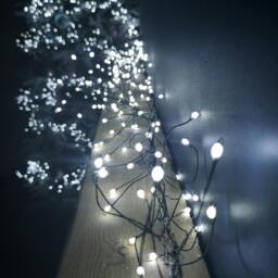 Rackhams 5.4m White LEDs Green Garland Wire Light Christmas Decoration with Timer