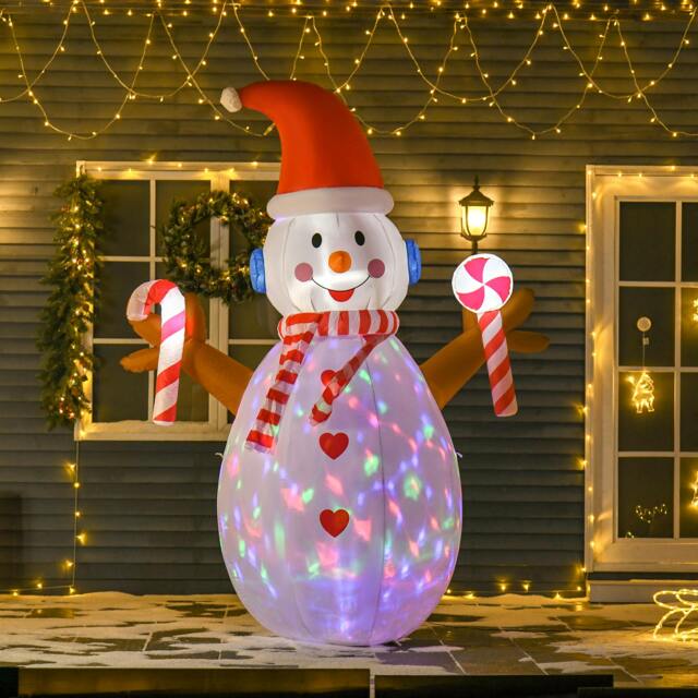 Rackhams Christmas Inflatable Snowman, Rotating Lighted Indoor Outdoor  Decoration - image 1