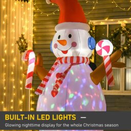 Rackhams Christmas Inflatable Snowman, Rotating Lighted Indoor Outdoor  Decoration - thumbnail 4