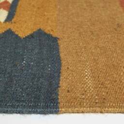 Rackhams Lundi Orange & Blue Kilim Cotton & Jute Rug - 80 x 180 cm - thumbnail 5
