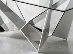 Rackhams Rectangular tempered glass and chrome-plated steel dining table 1049 - 240 x 120 x 75 - thumbnail 5