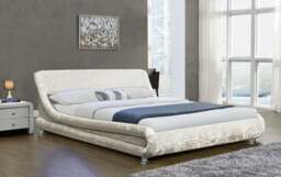 Rackhams Mallorca Crushed Velvet Bed Frame - Luxurious & Plush Statement Piece for Your Bedroom - Brown - 5ft - thumbnail 3
