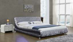 Rackhams Mallorca Crushed Velvet Bed Frame - Luxurious & Plush Statement Piece for Your Bedroom - Brown - 5ft - thumbnail 2