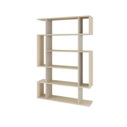 Rackhams Mito Modern Freestanding & Wall Mounted Bookcase Sonoma 5-Tier Display Unit Tall for Home & Office 161cm - Retro Grey Ancient White - thumbnail 3