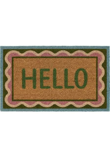 Rackhams Eco-Friendly Hello Scallop Coir Doormat - 45x75 cm - image 1