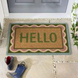 Rackhams Eco-Friendly Hello Scallop Coir Doormat - 45x75 cm - thumbnail 4