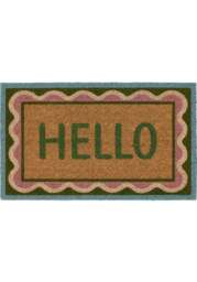 Rackhams Eco-Friendly Hello Scallop Coir Doormat - 45x75 cm