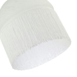 Rackhams Traditional Opal White Domed Glass Pendant Shade with Long Tassels - thumbnail 4
