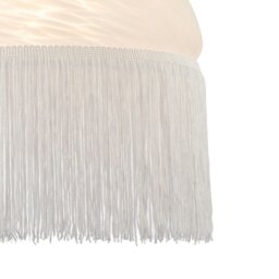 Rackhams Traditional Opal White Domed Glass Pendant Shade with Long Tassels - thumbnail 5