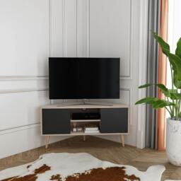 "Rackhams Lesson Corner TV Stand TV Unit TV Cabinet for TVs up to 55"" - Black Alina" - thumbnail 1
