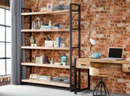 Rackhams Herica Industrial Mintis Extra Large Open Bookcase - Wood - 1 - 160X40X200 CM  (LXDXH)