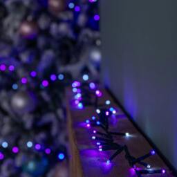 Rackhams 37.5m 1500 LED TreeBrights Christmas String Lights with Timer in Blue, White & Purple