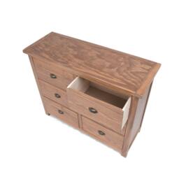 Rackhams Padua 6 Drawer Chest of Drawers Brass Cup Handle - Brown - thumbnail 4