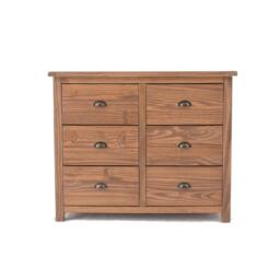Rackhams Padua 6 Drawer Chest of Drawers Brass Cup Handle - Brown - thumbnail 2
