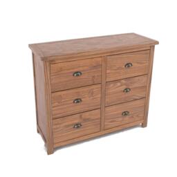Rackhams Padua 6 Drawer Chest of Drawers Brass Cup Handle - Brown - thumbnail 3