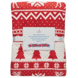 Rackhams Personalised Festive Fleece Blanket - Red - thumbnail 5