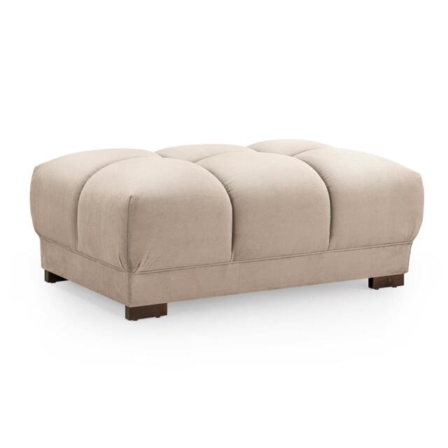 Rackhams Zura Plush Velvet Large Footstool Sofa Accessory - Cream, Grey or Mocha - Mocha - image 1