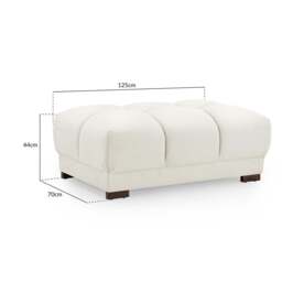 Rackhams Zura Plush Velvet Large Footstool Sofa Accessory - Cream, Grey or Mocha - Mocha - thumbnail 6
