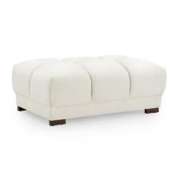 Rackhams Zura Plush Velvet Large Footstool Sofa Accessory - Cream, Grey or Mocha - Mocha - thumbnail 5