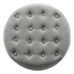 Rackhams Cambridge Tufted Round Storage Ottoman Footstool - Dove Grey - Dove Grey - thumbnail 4