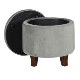 Rackhams Cambridge Tufted Round Storage Ottoman Footstool - Dove Grey - Dove Grey - thumbnail 3