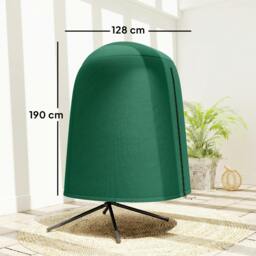 Rackhams Hanging Egg Chair Cover Garden Swing Chair Cover Waterproof, Green - 1 - Φ128 x 190 cm - Hanging Chair Cover - thumbnail 3