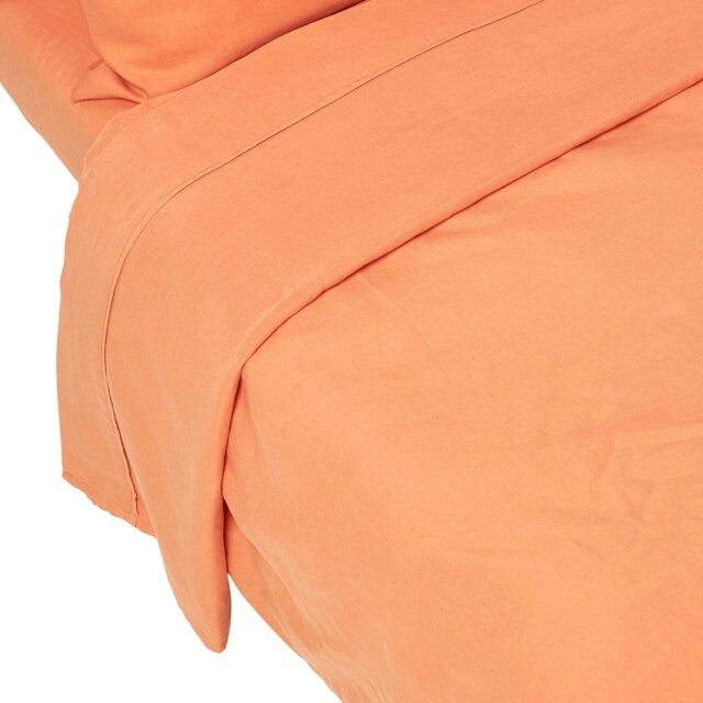 Rackhams French Flax Linen Flat Sheet - Burnt Orange - King