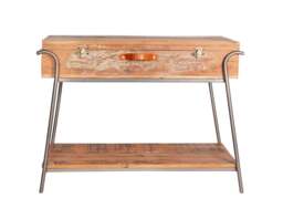 Rackhams Oakland Reclaimed Box Console Table Metal and Wood - Wood - 1 - 110CM X 40CM X 80CM  (LXDXH) - thumbnail 4